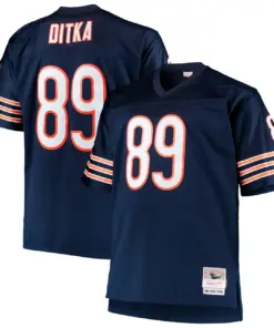 Alternative view of Mike Ditka Chicago Bears Mitchell & Ness Big & Tall 1966 Retired Player Replica Jersey - Navy