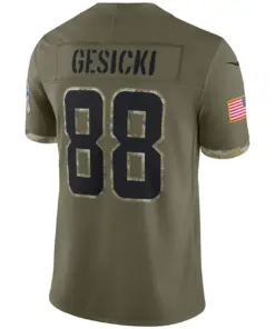 Mike Gesicki Miami Dolphins Nike 2022 Salute to Service Limited Jersey - Olive - Image 4