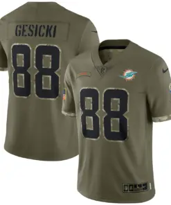 Mike Gesicki Miami Dolphins Nike 2022 Salute to Service Limited Jersey - Olive
