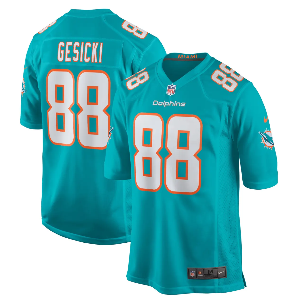 Mike Gesicki Miami Dolphins Nike Game Player Jersey - Aqua - Image 2