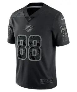 Mike Gesicki Miami Dolphins Nike RFLCTV Limited Jersey - Black - Image 4