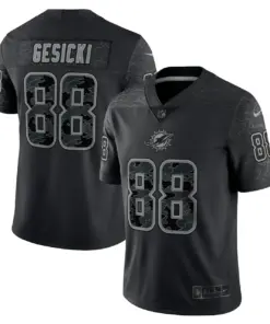 Mike Gesicki Miami Dolphins Nike RFLCTV Limited Jersey - Black - Image 2