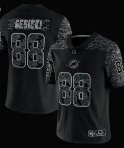 Mike Gesicki Miami Dolphins Nike RFLCTV Limited Jersey - Black - Image 3