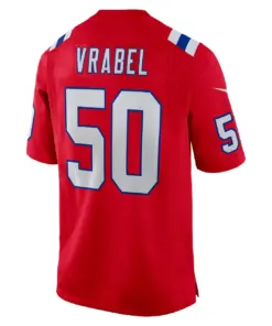 Mike Vrabel New England Patriots Nike Alternate Retired Player Game Jersey - Red - Image 4