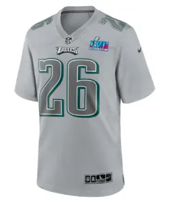 Miles Sanders Philadelphia Eagles Nike Super Bowl LVII Patch Atmosphere Fashion Game Jersey - Gray - Image 3