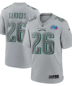 Miles Sanders Philadelphia Eagles Nike Super Bowl LVII Patch Atmosphere Fashion Game Jersey - Gray