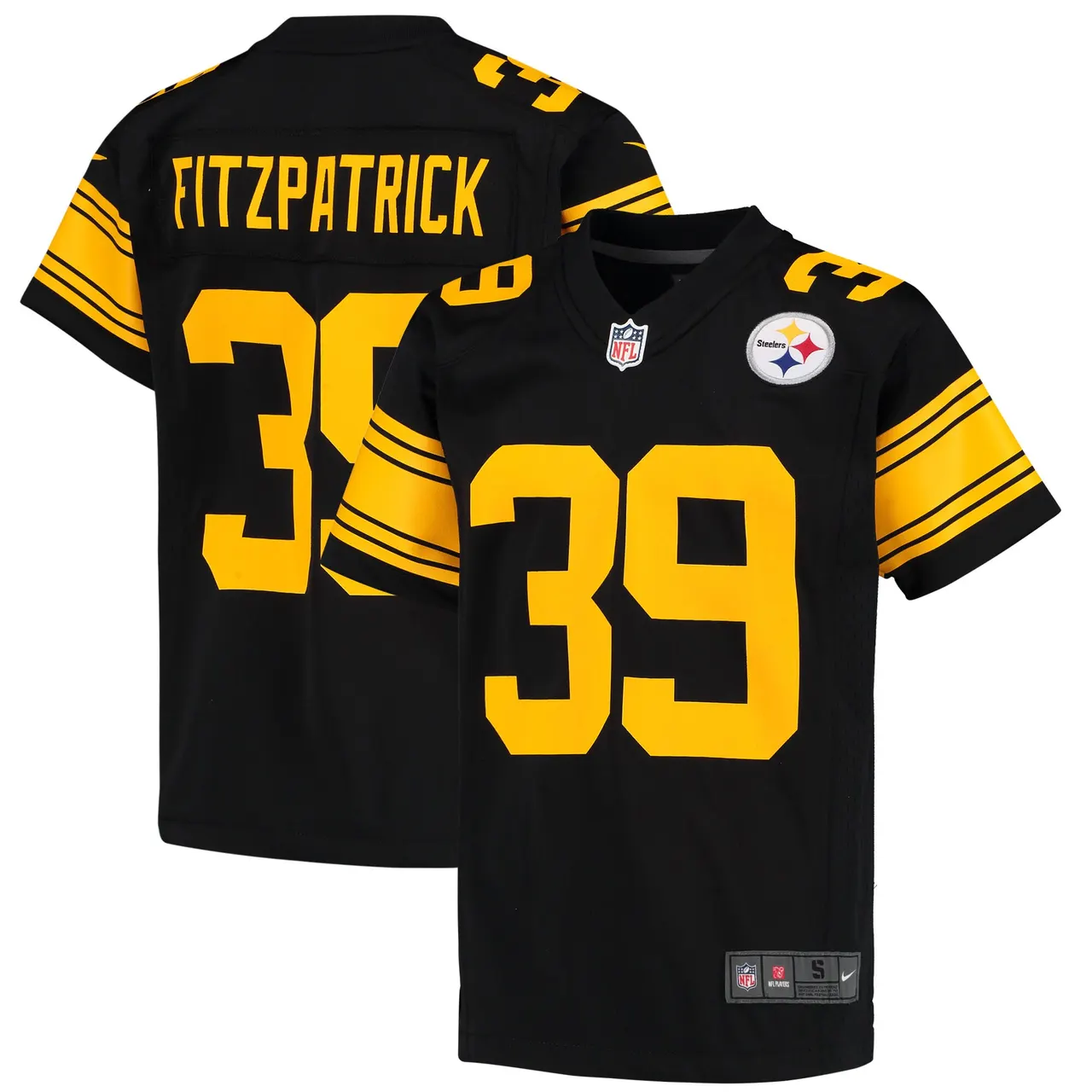 Minkah Fitzpatrick Pittsburgh Steelers Nike Youth Color Rush Game Jersey - Black - Image 2