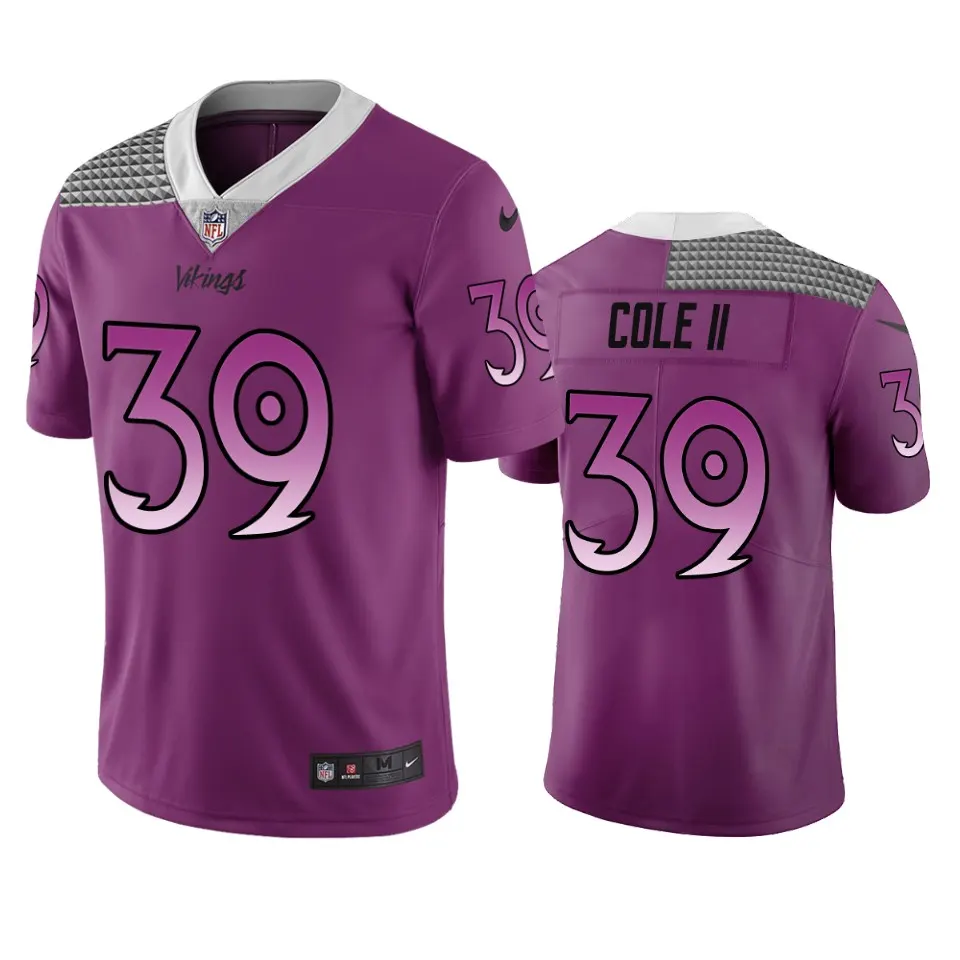 Brian Cole II Minnesota Vikings Nike City Edition Vapor Limited Jersey - Purple