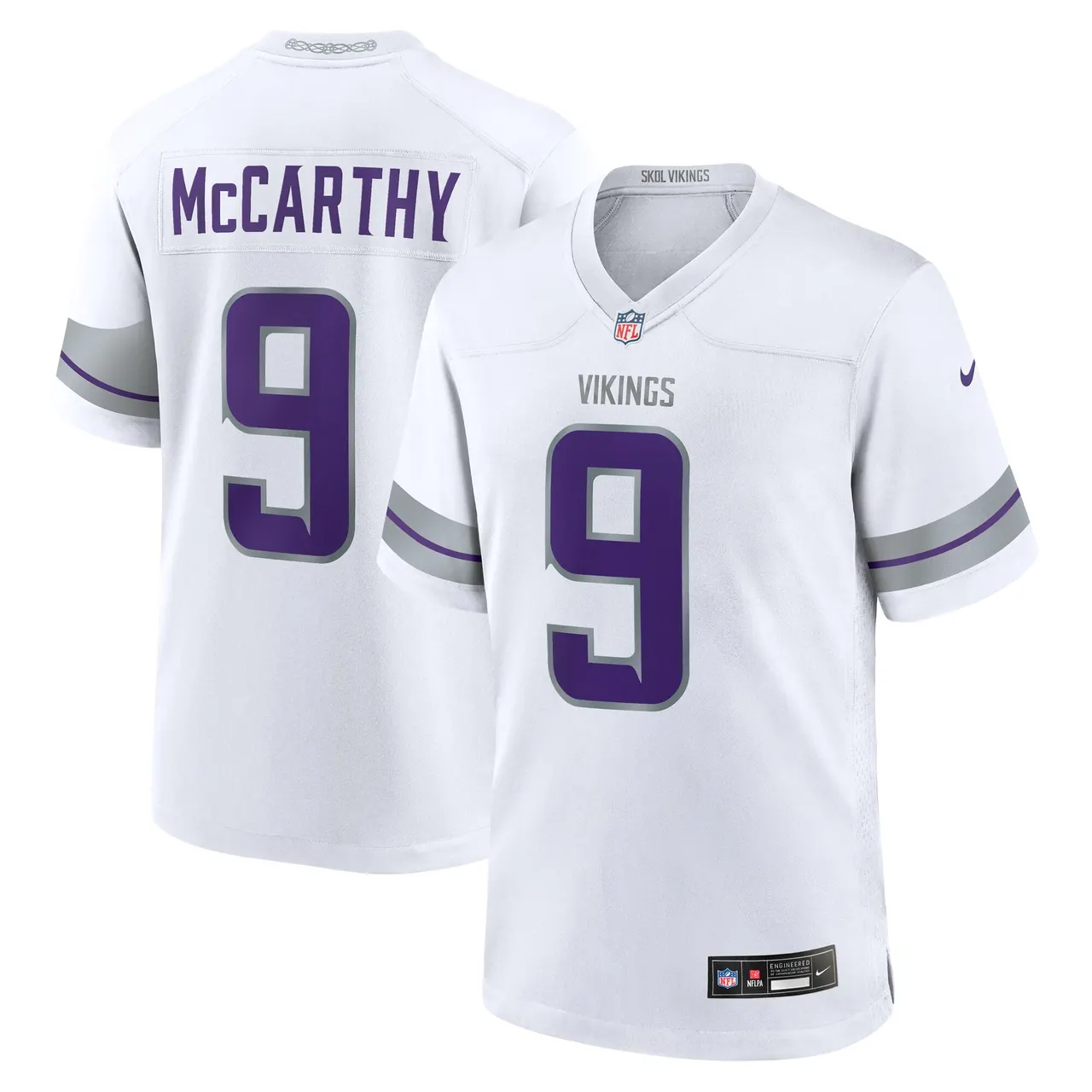 J.J. McCarthy Minnesota Vikings Nike Alternate Game Jersey - White
