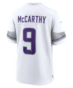 J.J. McCarthy Minnesota Vikings Nike Alternate Game Jersey - White - Image 3