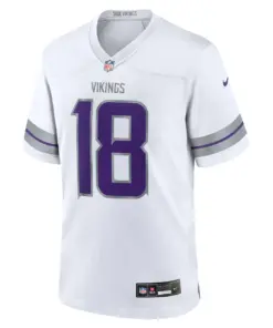 Alternative view of Justin Jefferson Minnesota Vikings Nike Alternate Game Jersey - White - Justin Jefferson Mens - White