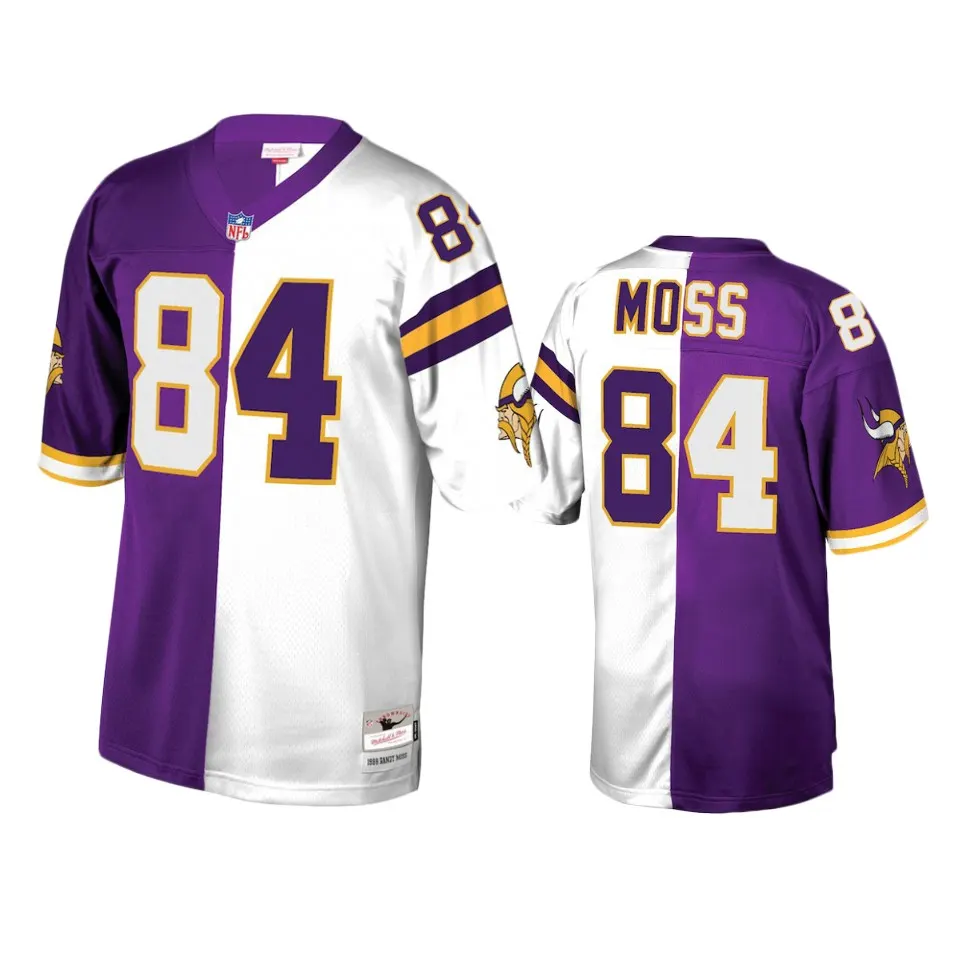 Randy Moss Minnesota Vikings Mitchell & Ness Split Retired Player Jersey - Purple