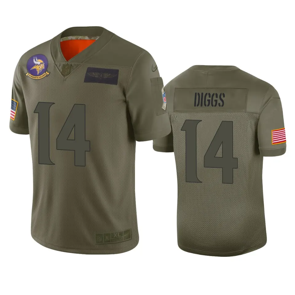Stefon Diggs Minnesota Vikings Nike 2019 Salute to Service Limited Jersey - Olive