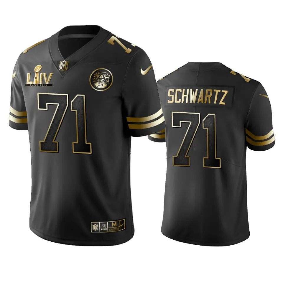 Mitchell Schwartz Kansas City Chiefs Nike Super Bowl LIV Golden Edition Jersey - Black