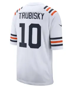 Mitchell Trubisky Chicago Bears Nike 2019 Alternate Classic 100th Season Player Game Jersey - White - Image 4
