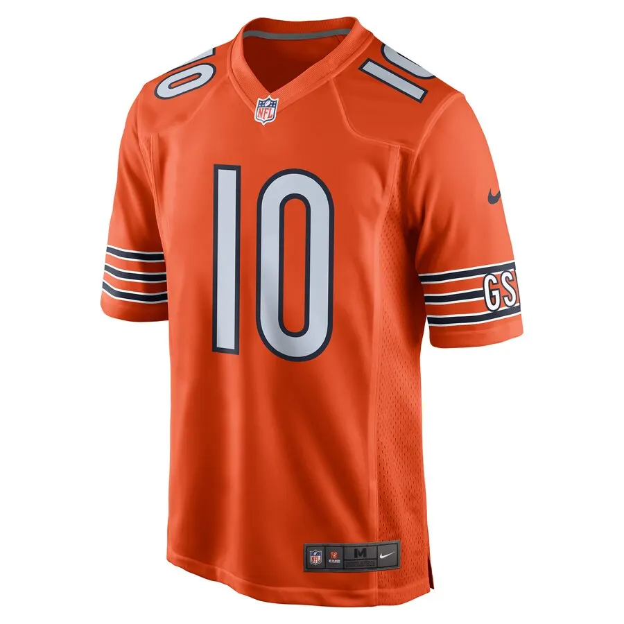 Mitchell Trubisky Chicago Bears Nike Alternate Game Jersey - Orange - Image 2