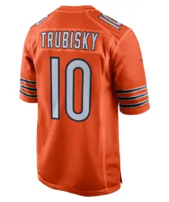 Mitchell Trubisky Chicago Bears Nike Alternate Game Jersey - Orange - Image 3