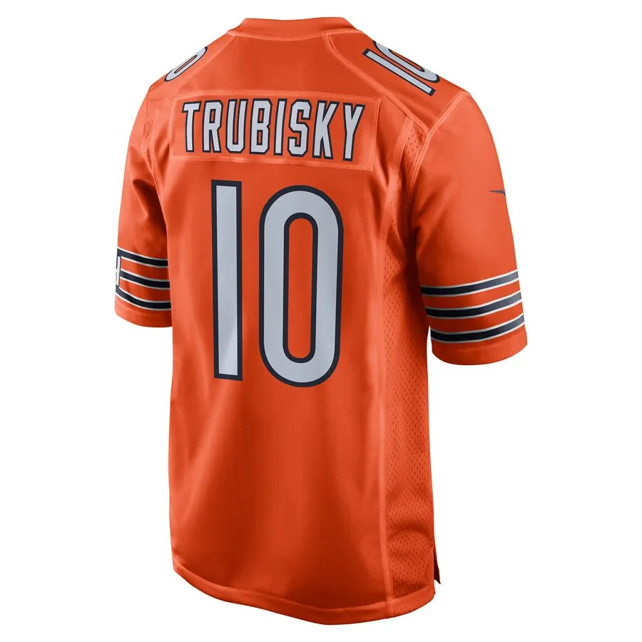 Mitchell Trubisky Chicago Bears Nike Alternate Game Jersey - Orange - Image 3