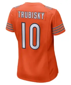 Mitchell Trubisky Chicago Bears Nike Women's Alternate Game Jersey - Orange - Image 3