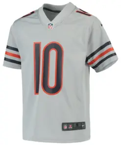 Alternative view of Mitchell Trubisky Chicago Bears Nike Youth Inverted Game Jersey - Silver