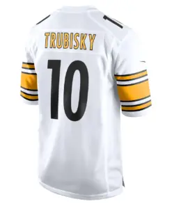 Mitchell Trubisky Pittsburgh Steelers Nike Game Player Jersey - White - Image 4