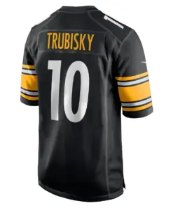 Mitchell Trubisky Pittsburgh Steelers Nike Player Game Jersey - Black - Image 4