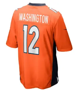 Montrell Washington Denver Broncos Nike Game Player Jersey - Orange - Image 4