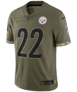 Najee Harris Pittsburgh Steelers Nike 2022 Salute to Service Limited Jersey - Olive - Image 3