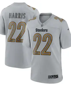Alternative view of Najee Harris Pittsburgh Steelers Nike Atmosphere Fashion Game Jersey - Gray