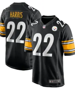 Alternative view of Najee Harris Pittsburgh Steelers Nike Youth 2021 NFL Draft First Round Pick Game Jersey - Black
