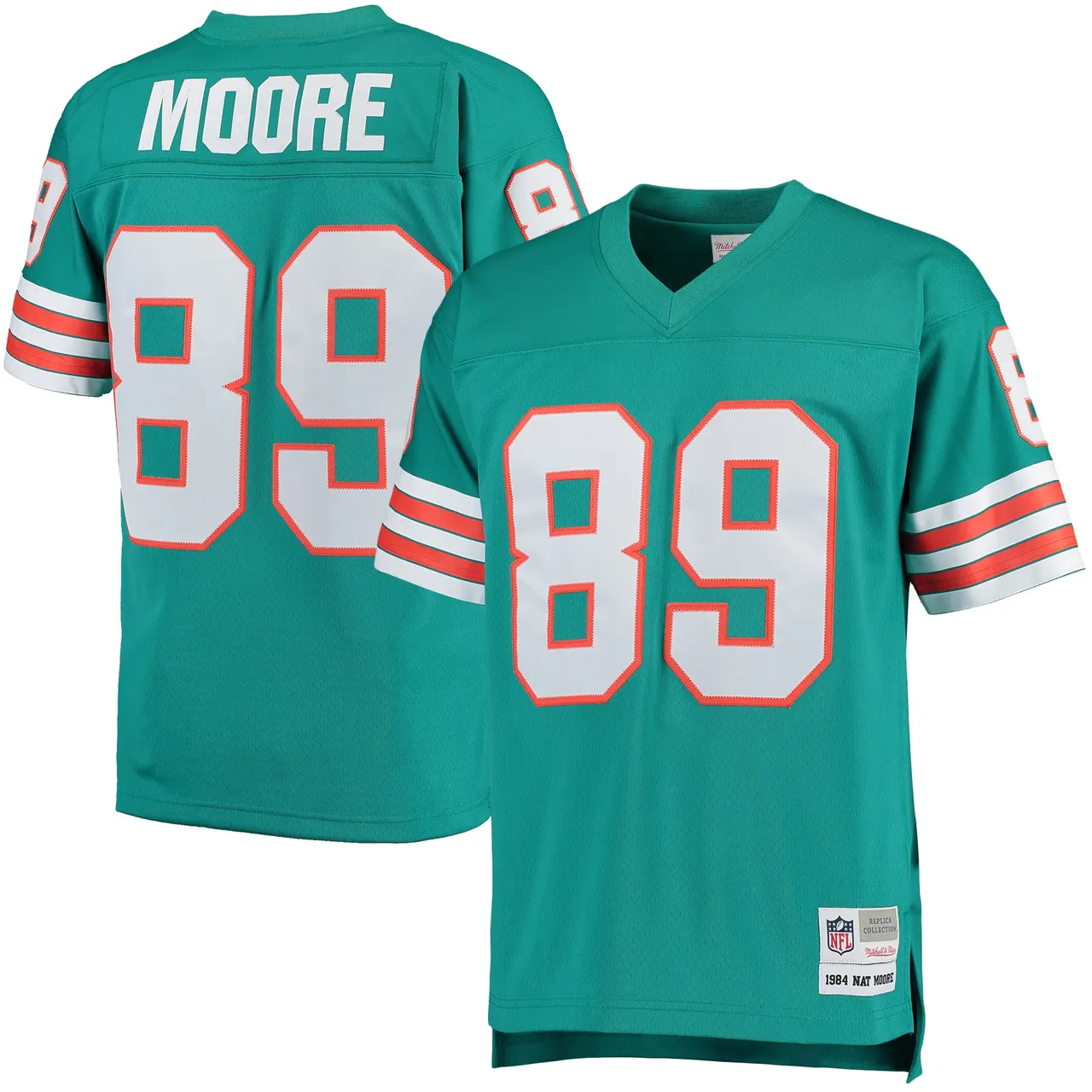 Nat Moore Miami Dolphins Mitchell & Ness 1984 Retired Player Legacy Replica Jersey - Aqua