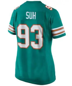 Ndamukong Suh Miami Dolphins Nike Women's Alternate Game Jersey - Aqua - Image 3