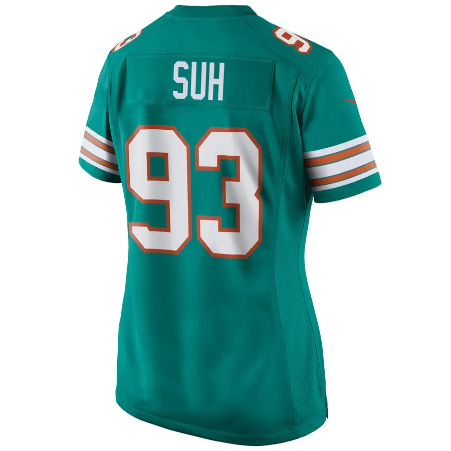Ndamukong Suh Miami Dolphins Nike Women's Alternate Game Jersey - Aqua - Image 3