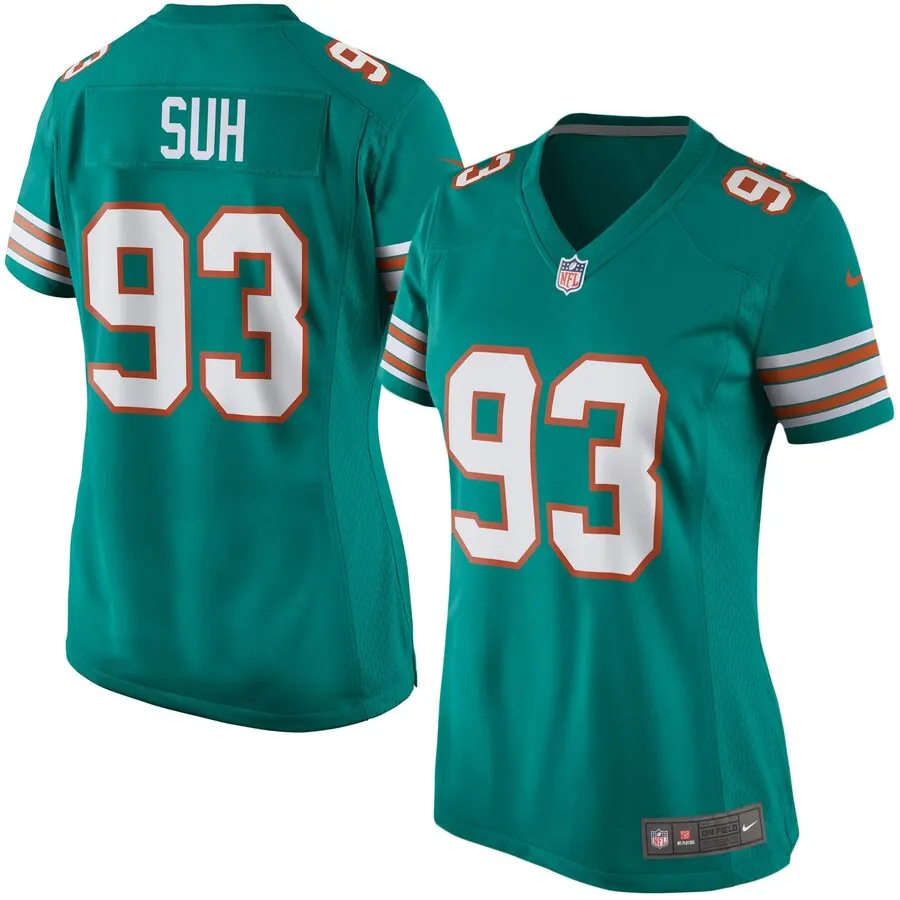 Ndamukong Suh Miami Dolphins Nike Women's Alternate Game Jersey - Aqua