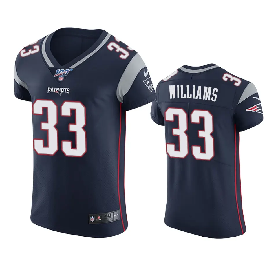 Joejuan Williams New England Patriots Nike 100th Season Vapor Elite Jersey - Navy