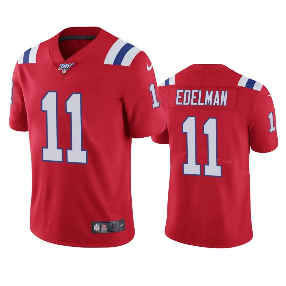 Julian Edelman New England Patriots Nike 100th Season Vapor Limited Jersey - Red