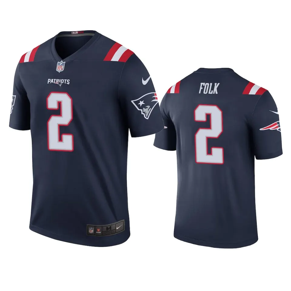 Nick Folk New England Patriots Nike Color Rush Legend Jersey - Navy