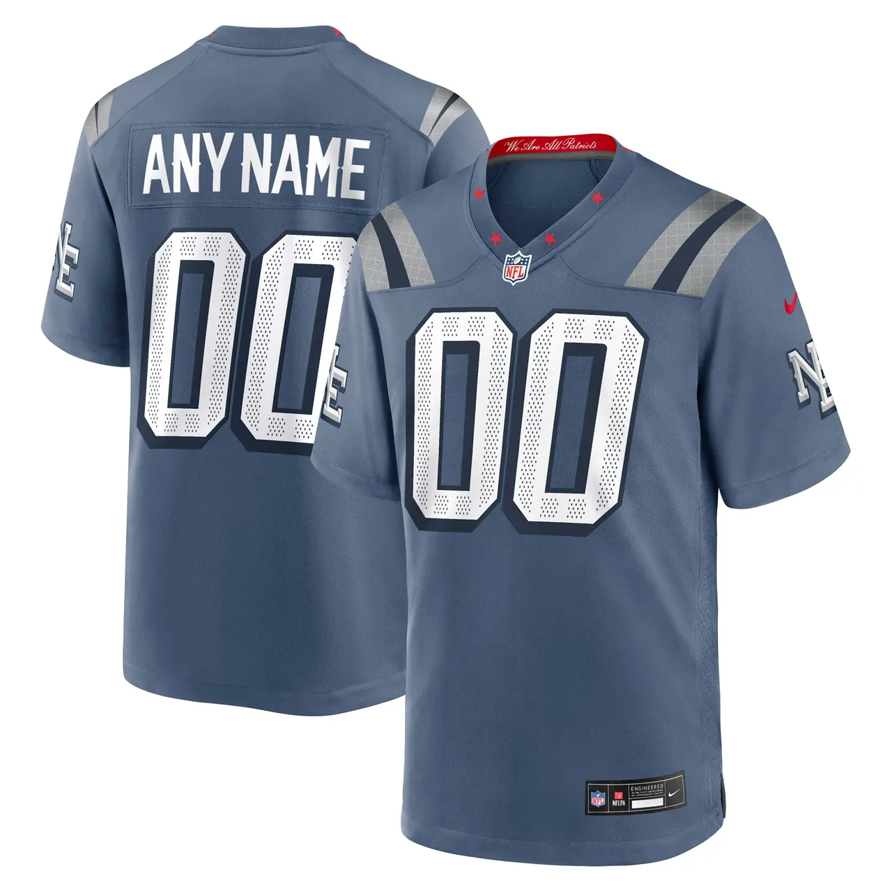 New England Patriots Nike Rivalries Collection Custom Game Jersey Mens - Gray