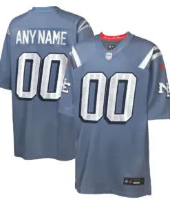 New England Patriots Nike Youth Rivalries Collection Custom Game Jersey - Grey