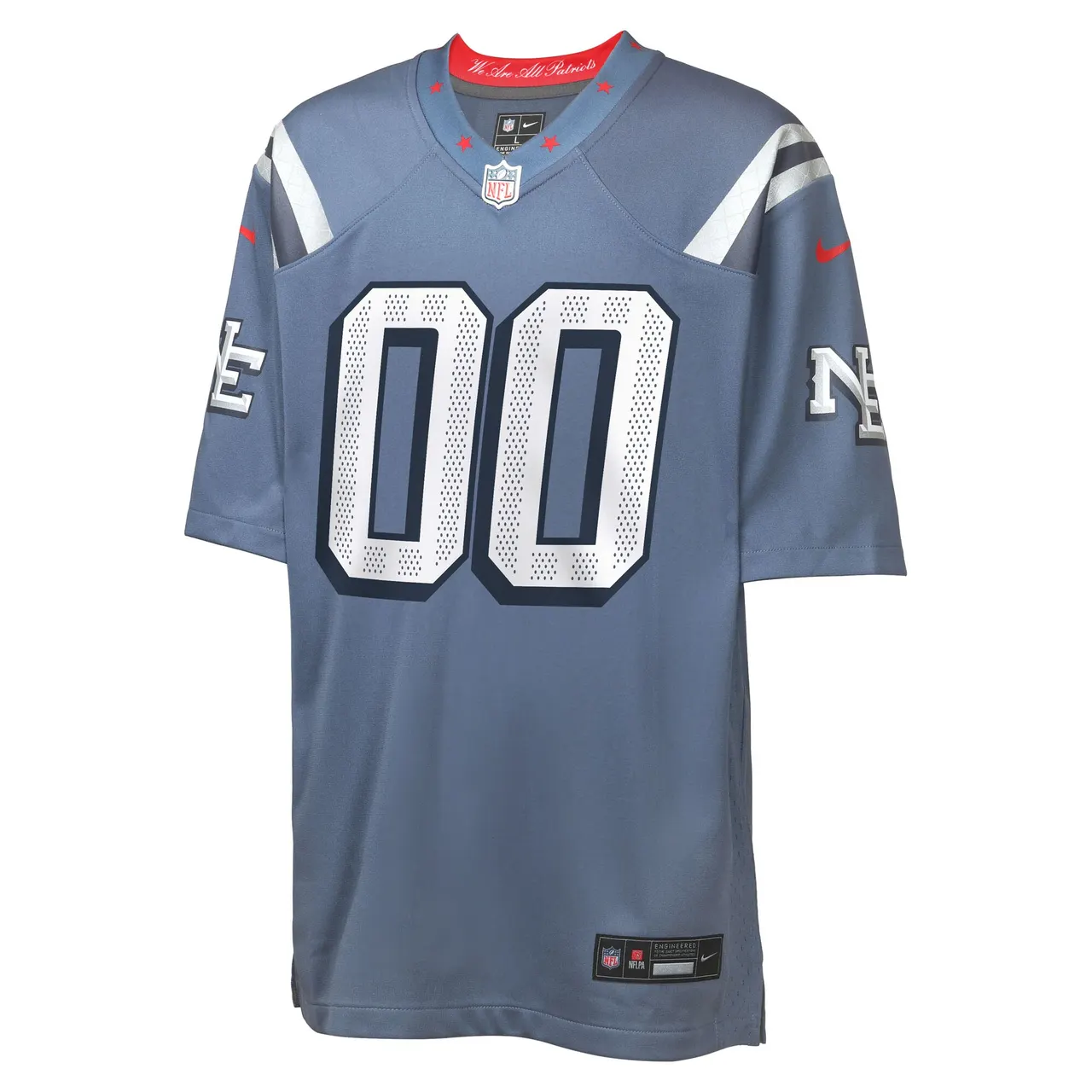 New England Patriots Nike Youth Rivalries Collection Custom Game Jersey - Grey - Image 2
