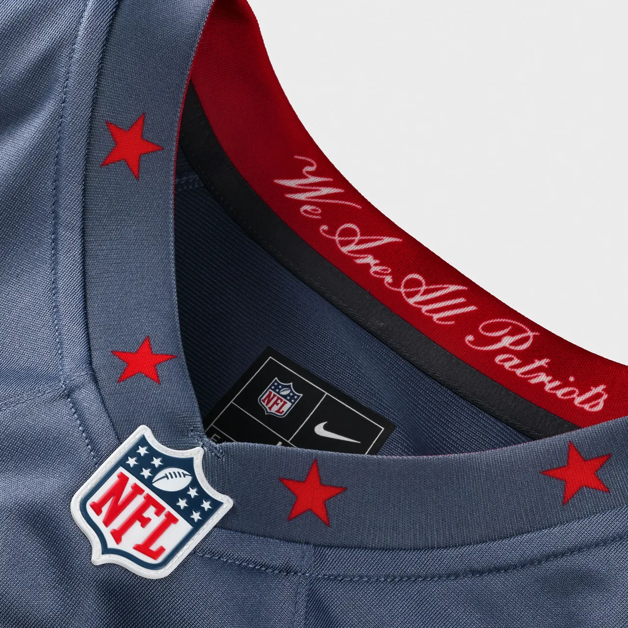 Christian Gonzalez New England Patriots Nike Rivalries Collection Game Jersey - Navy - Christian Gonzalez Mens - Dusty Blue - Image 4