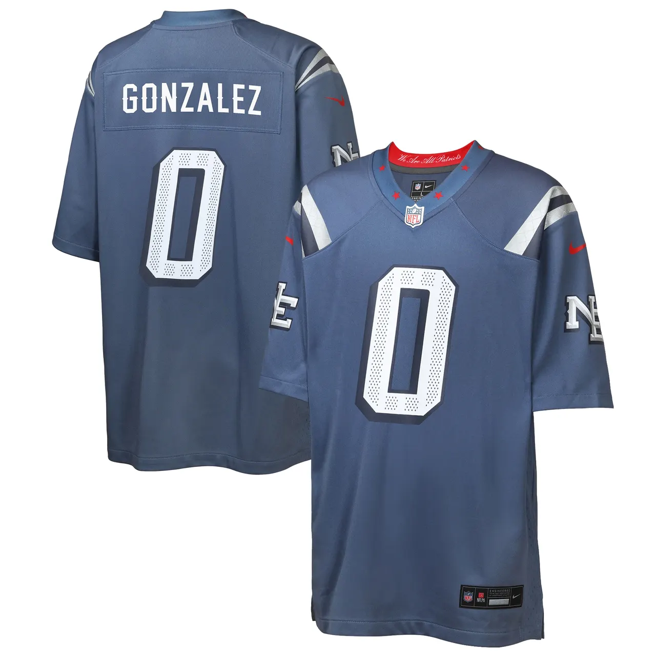 Christian Gonzalez New England Patriots Nike Youth Rivalries Collection Game Jersey - Navy - Christian Gonzalez - Navy