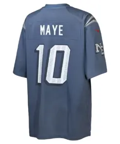 Drake Maye New England Patriots Nike Youth Rivalries Collection Game Jersey - Navy - Drake Maye - Navy - Image 3