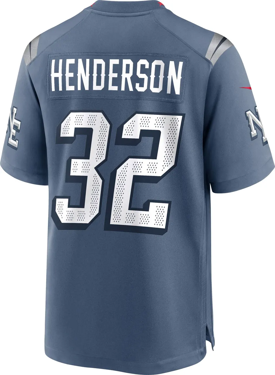 TreVeyon Henderson New England Patriots Nike Rivalries Collection Game Jersey - Navy - TreVeyon Henderson Mens - Blue - Image 3