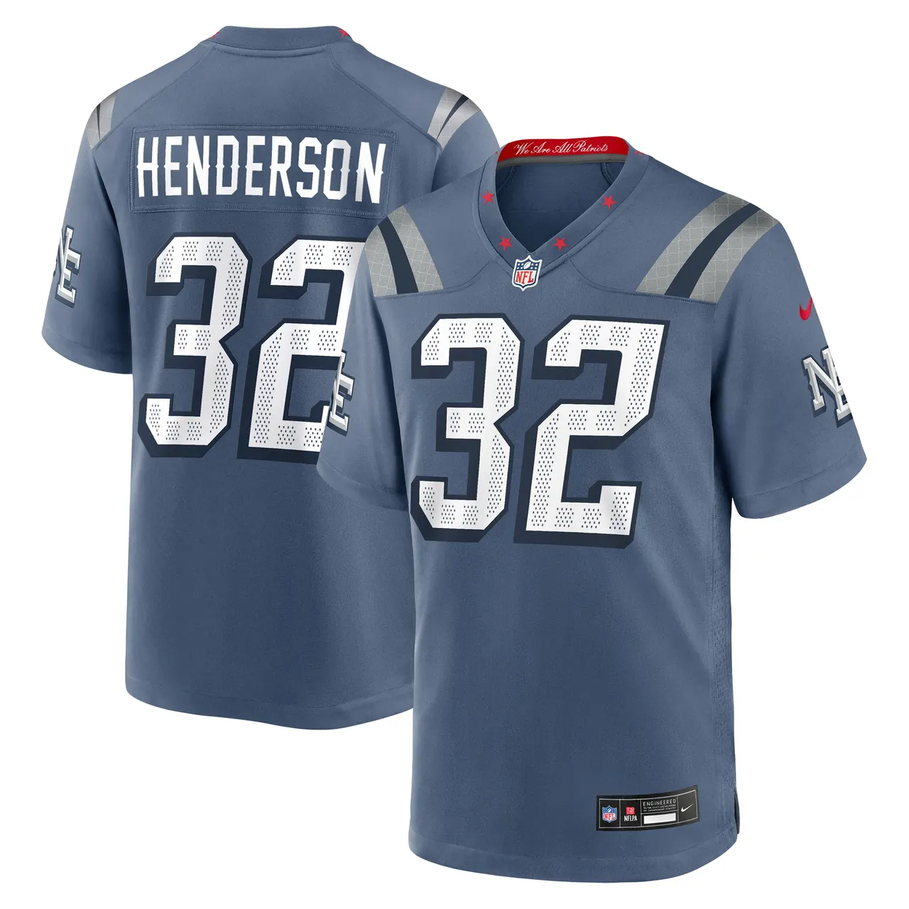 TreVeyon Henderson New England Patriots Nike Rivalries Collection Game Jersey - Navy - TreVeyon Henderson Mens - Blue