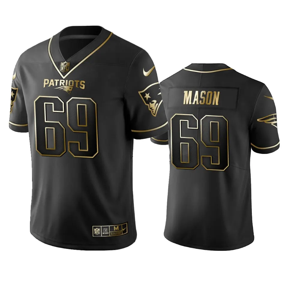 Shaq Mason New England Patriots Nike 2019 Golden Edition Vapor Untouchable Limited Jersey - Black