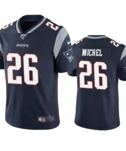 Sony Michel New England Patriots Nike 100th Season Vapor Limited Jersey - Navy