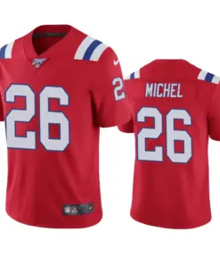 Sony Michel New England Patriots Nike 100th Season Vapor Limited Jersey - Red