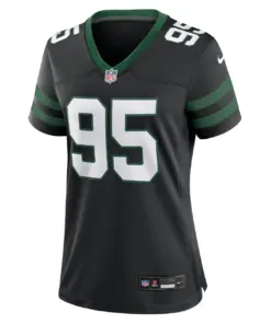Alternative view of Quinnen Williams New York Jets Nike Women's Alternate Game Jersey - Black - Quinnen Williams Womens - Anthracite