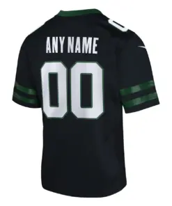 New York Jets Nike Youth Alternate Custom Game Jersey - Black - Image 3